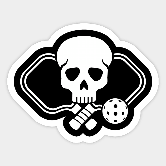 Pickleball skull Sticker by Designzz